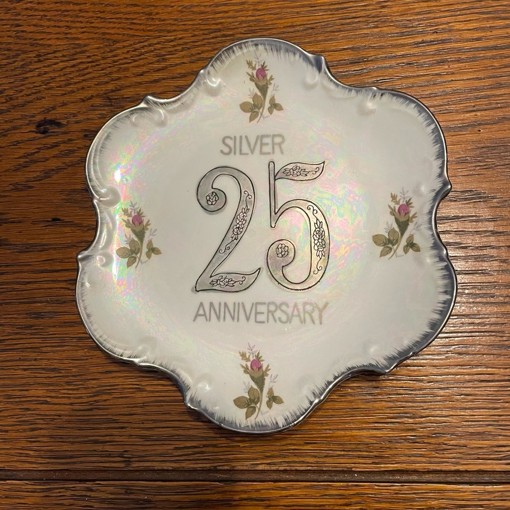 Silver Anniversary Decorative Plate